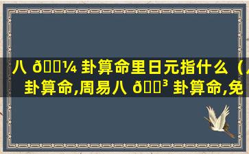 八 🌼 卦算命里日元指什么（八卦算命,周易八 🐳 卦算命,免费）